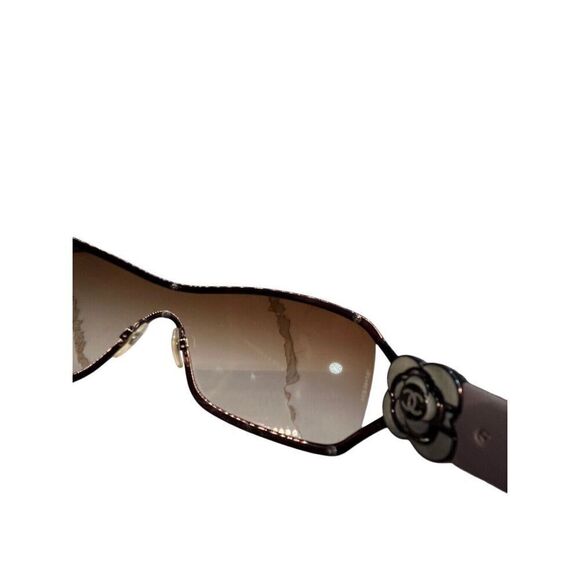 RARE CHANEL SUNGLASSES CAMELLIA SWAROVSKI CRYSTALS Platinum Gray VINTAGE Flower - Picture 11 of 13